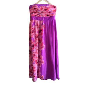 Floral Strapless Maxi Length Gown by Coast (UK) Heavy Lined Premium Quality